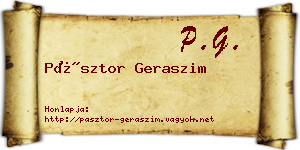 Pásztor Geraszim névjegykártya